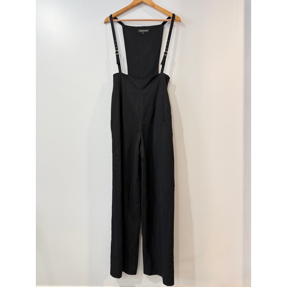Vintage Guess Collection Wool Black Wide Leg Jumpsuit Overalls Size 6